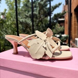 New Free People Intentionally Blank Iris Garden Heels Shoes Cream 39